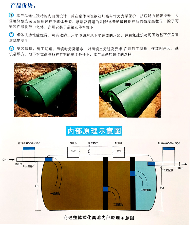 龙口玻璃钢化粪池